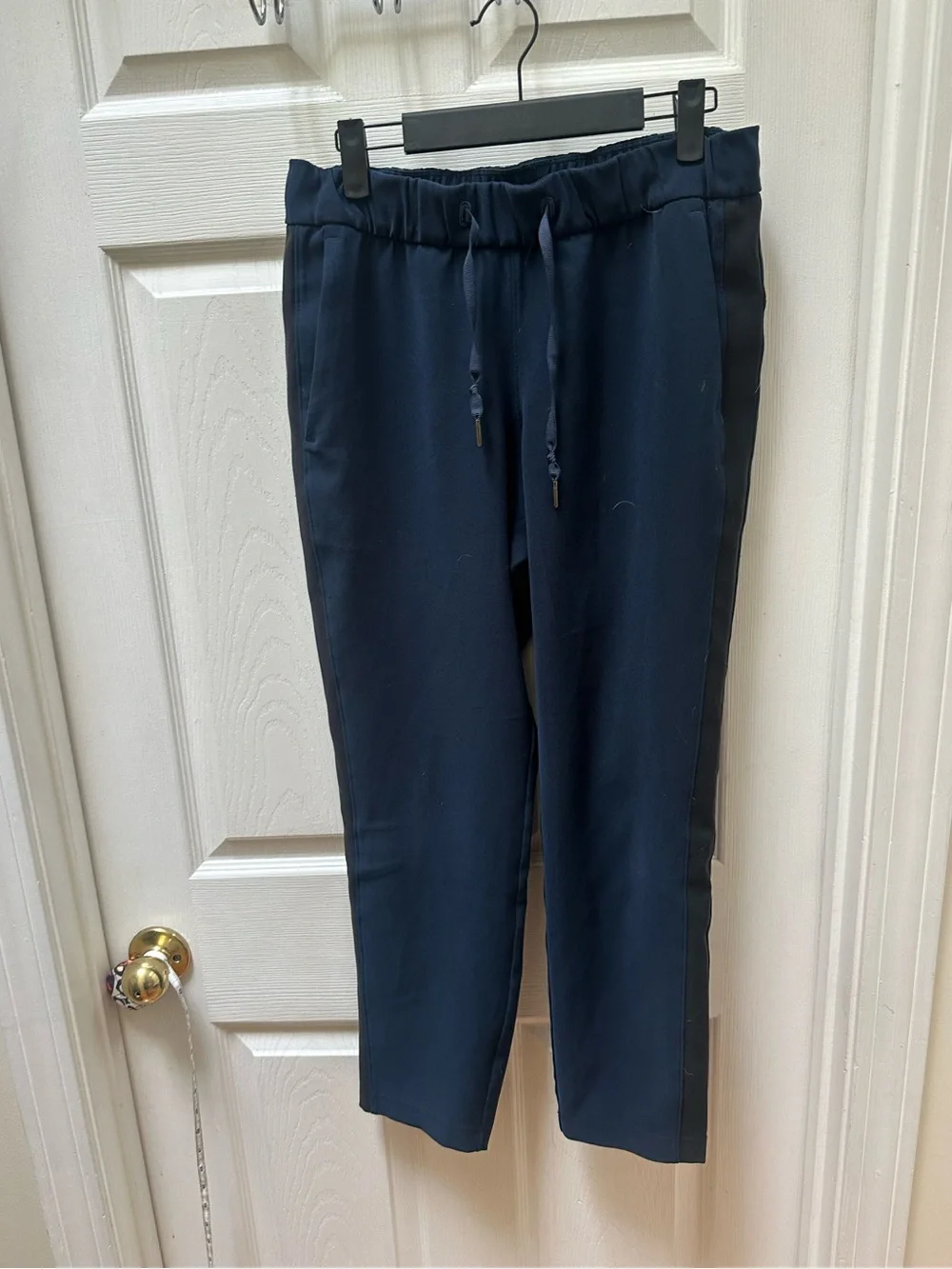 Lululemon On The Fly Pant Woven *Track Stripe True Navy Black 6